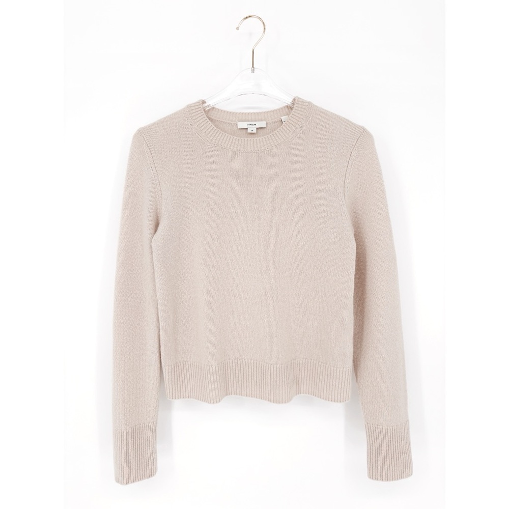 VINCE 100% Cashmere Crewneck Sweater in Birch Stone S - Picture 4 of 10